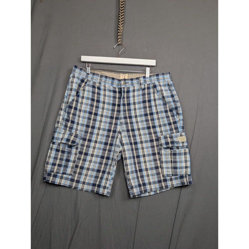 RedHead Shorts Mens 36 Blue Cargo Plaid‎ Classic Pocket Outdoor Casual